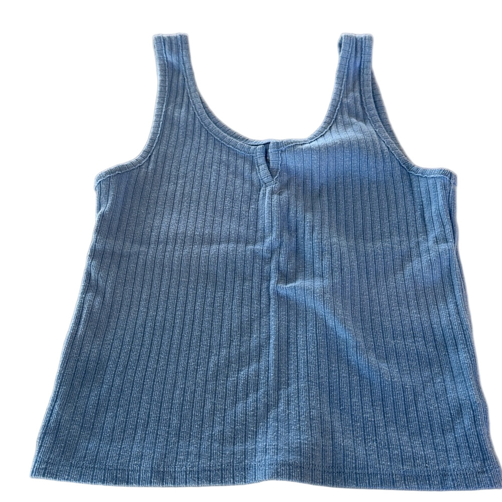 American Eagle Outfitters Blue Ribbed Tank Top Small